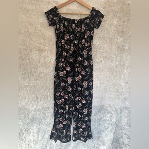 Xhilaration Black Floral Jumpsuit
